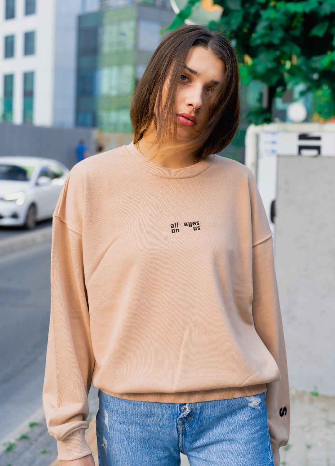 Unisex Nude All Eyes On Us Sweatshirt