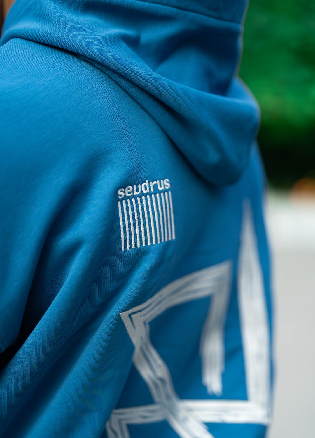 Unisex Indigo Embroidered Hoodie