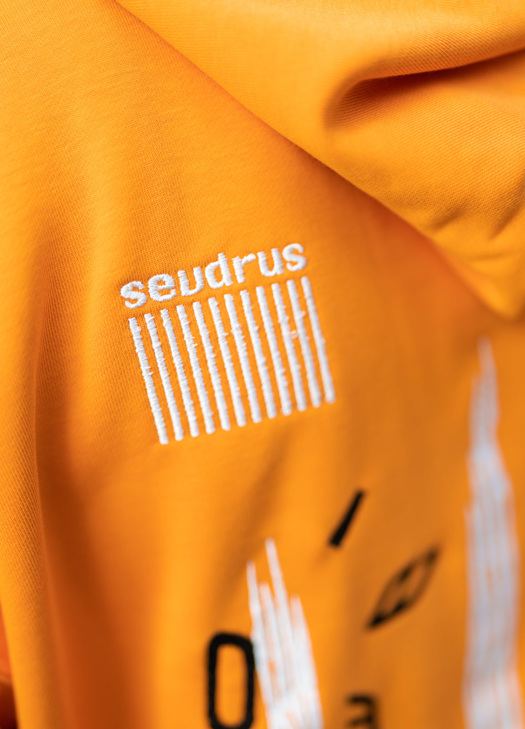 Unisex Orange Storm Embroidered Hoodie