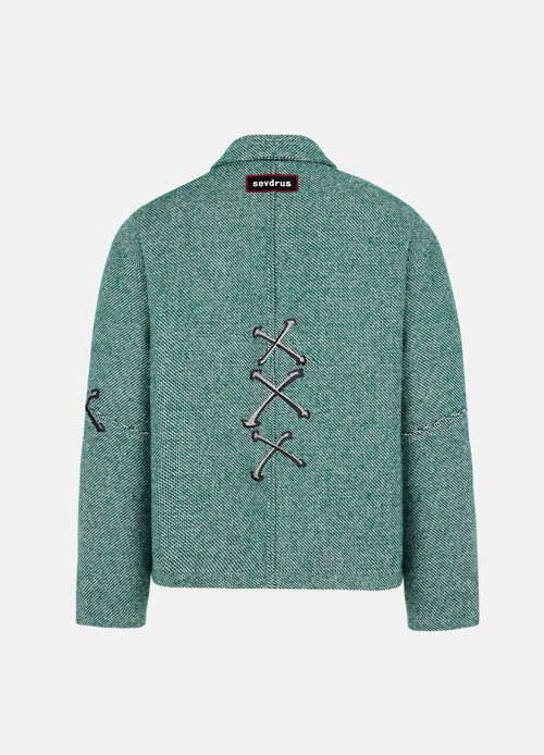 Emerald Ace Full Nakışlı Unisex Yün Ceket