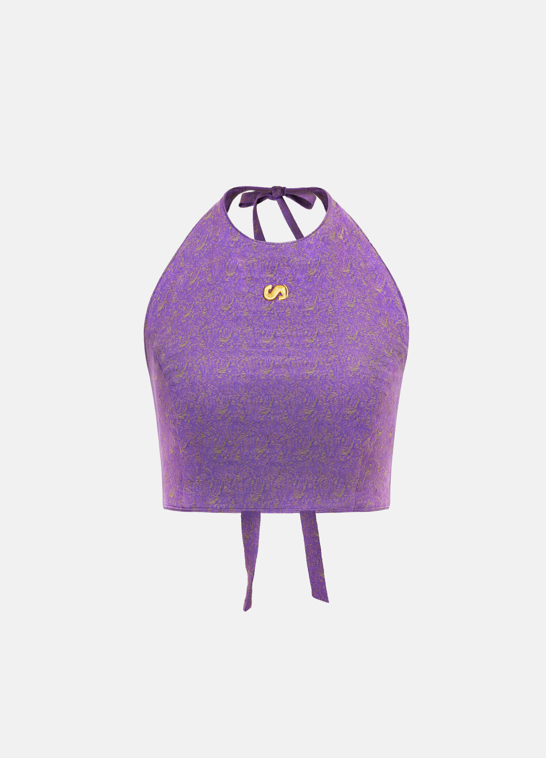 Embroidered Purple Logo Bustier