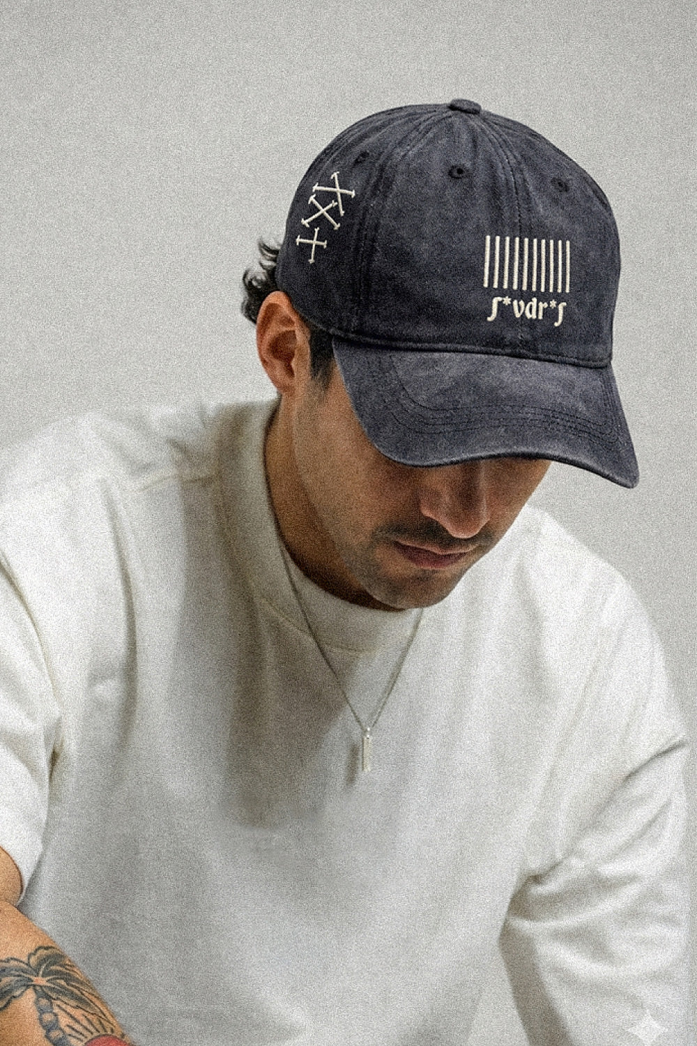 Barcode s*vdr*s Nakışlı Yıkamalı Antrasit Unisex Şapka
