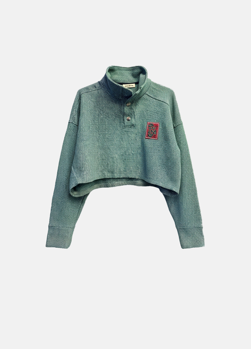 Maison Jade High Collar Wool Crop Sweatshirt