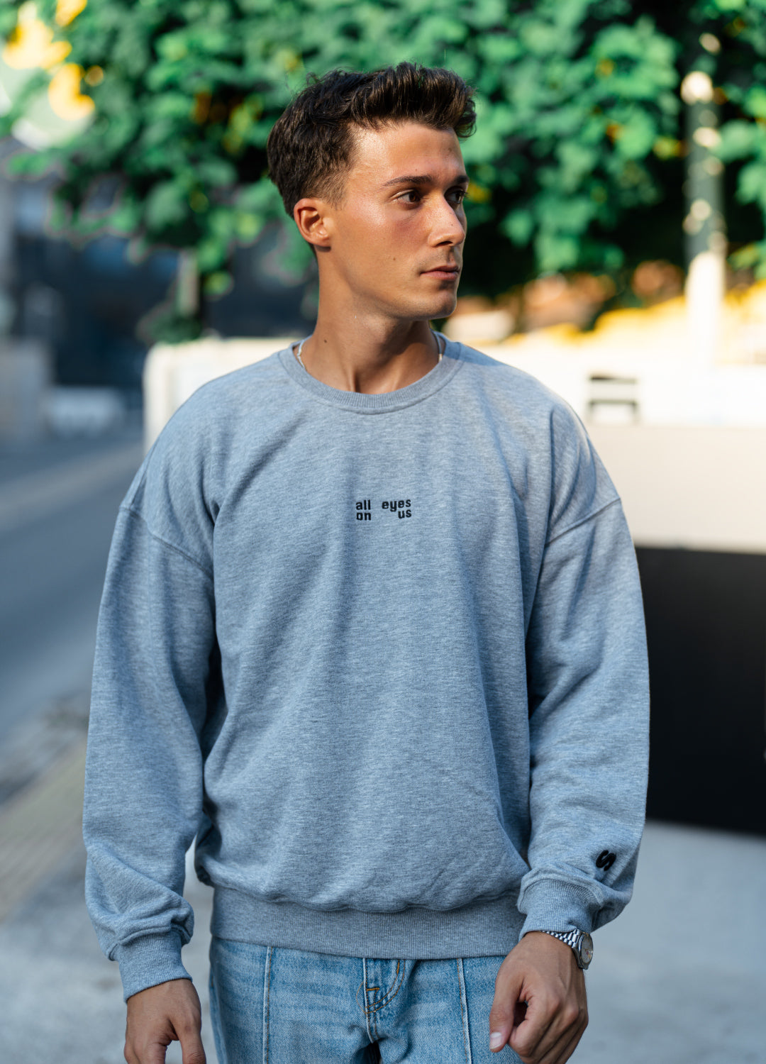 Unisex Ash Gray All Eyes On Us Sweatshirt