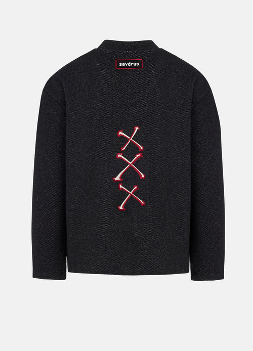 Silver King Nakışlı Unisex Yün Hırka
