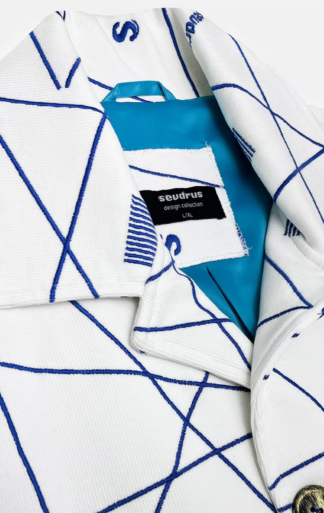 Unisex Embroidered Exist Jacket White - Runway Collection