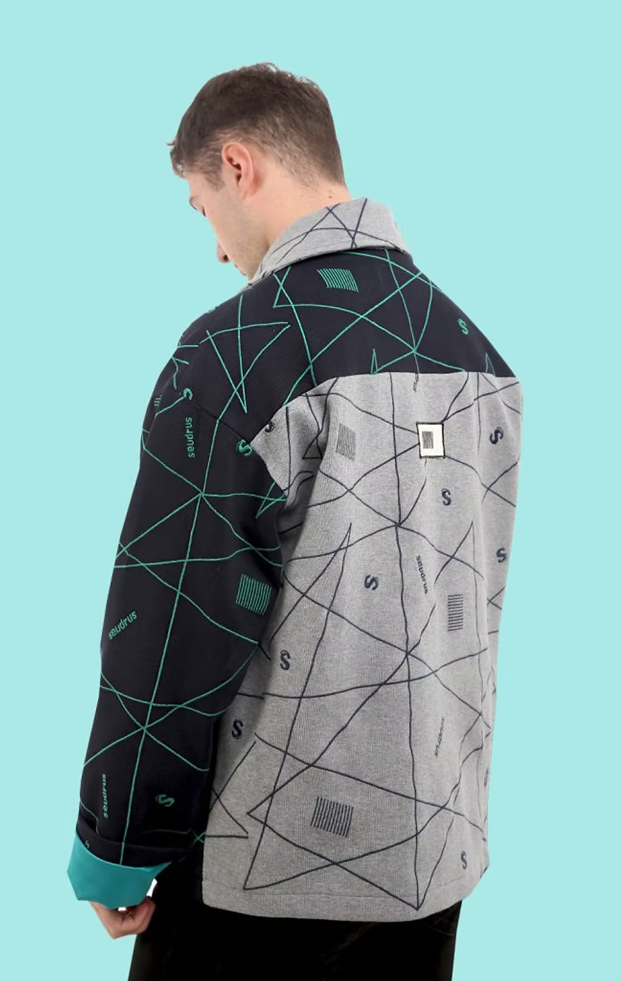 Unisex Embroidered Exist Jacket Gray - Runway Collection