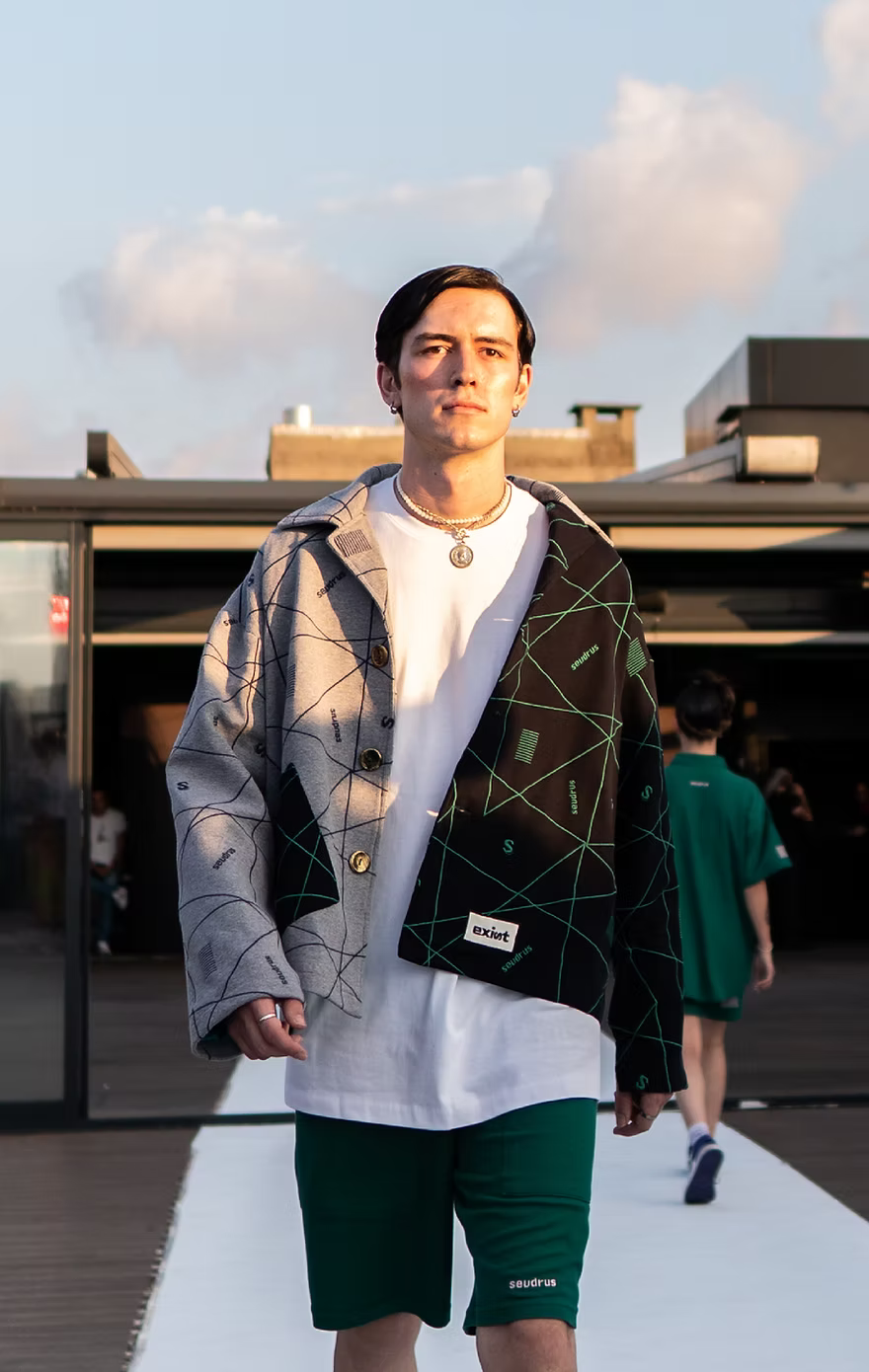 Unisex Embroidered Exist Jacket Gray - Runway Collection