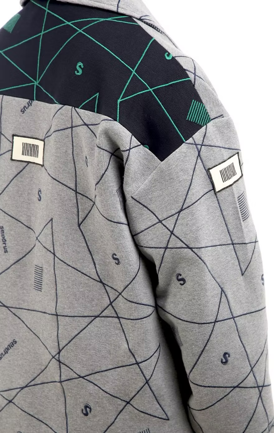 Unisex Embroidered Exist Jacket Gray - Runway Collection