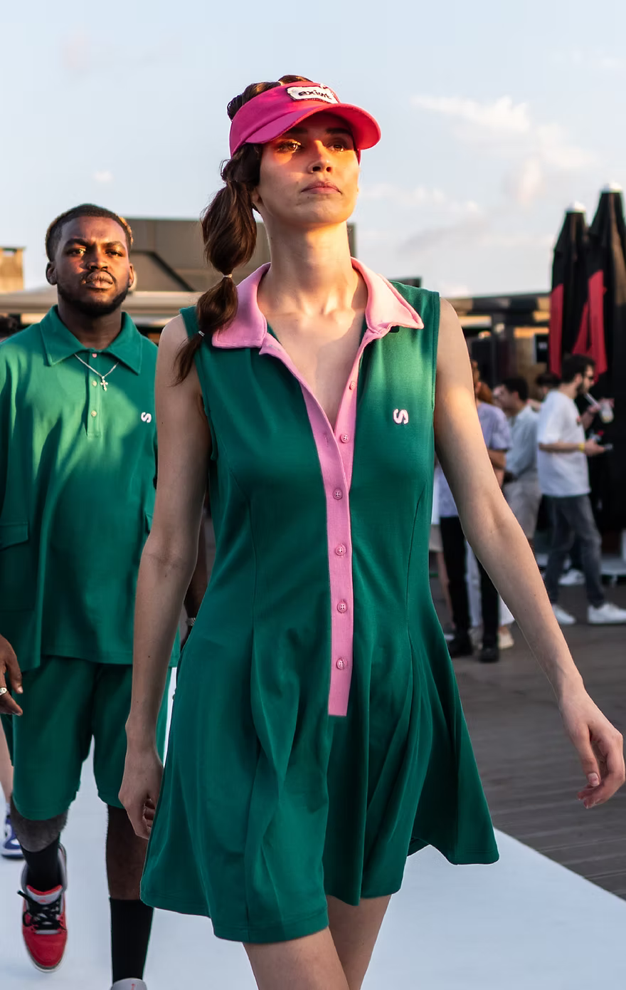 Green Dress Pink Logo – Runway Collection