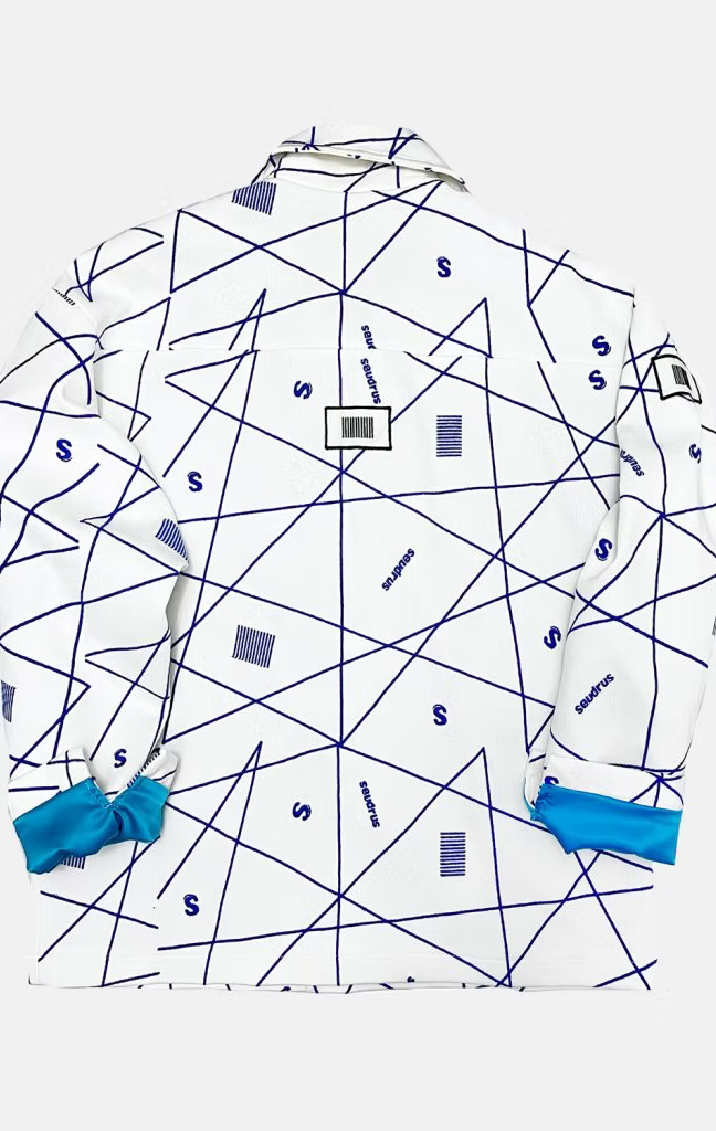 Unisex Embroidered Exist Jacket White - Runway Collection