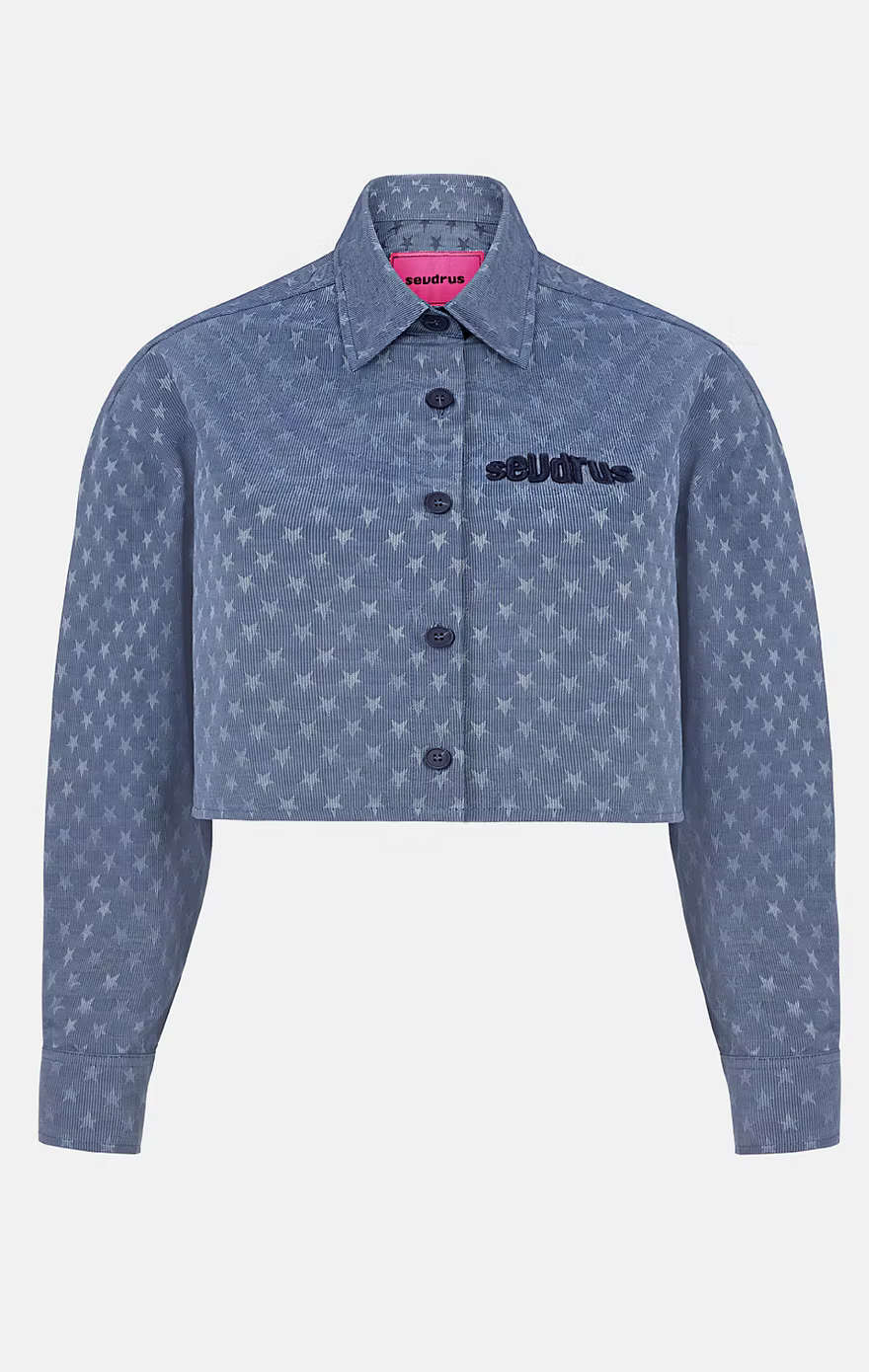 Starry Crop Shirt and Sweatpant Set