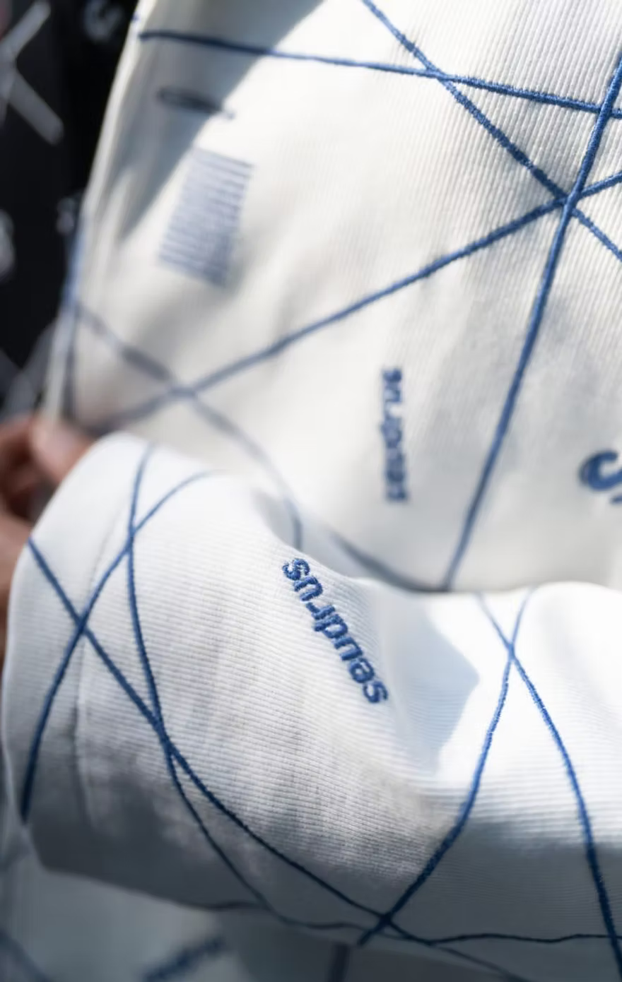 Unisex Embroidered Exist Black White Jacket