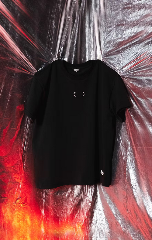 Trace Black Nakışlı Unisex Siyah Oversize T-Shirt (Yüksek Gramajlı)
