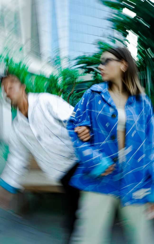 Unisex Embroidered Exist Blue Jacket - Runway Collection