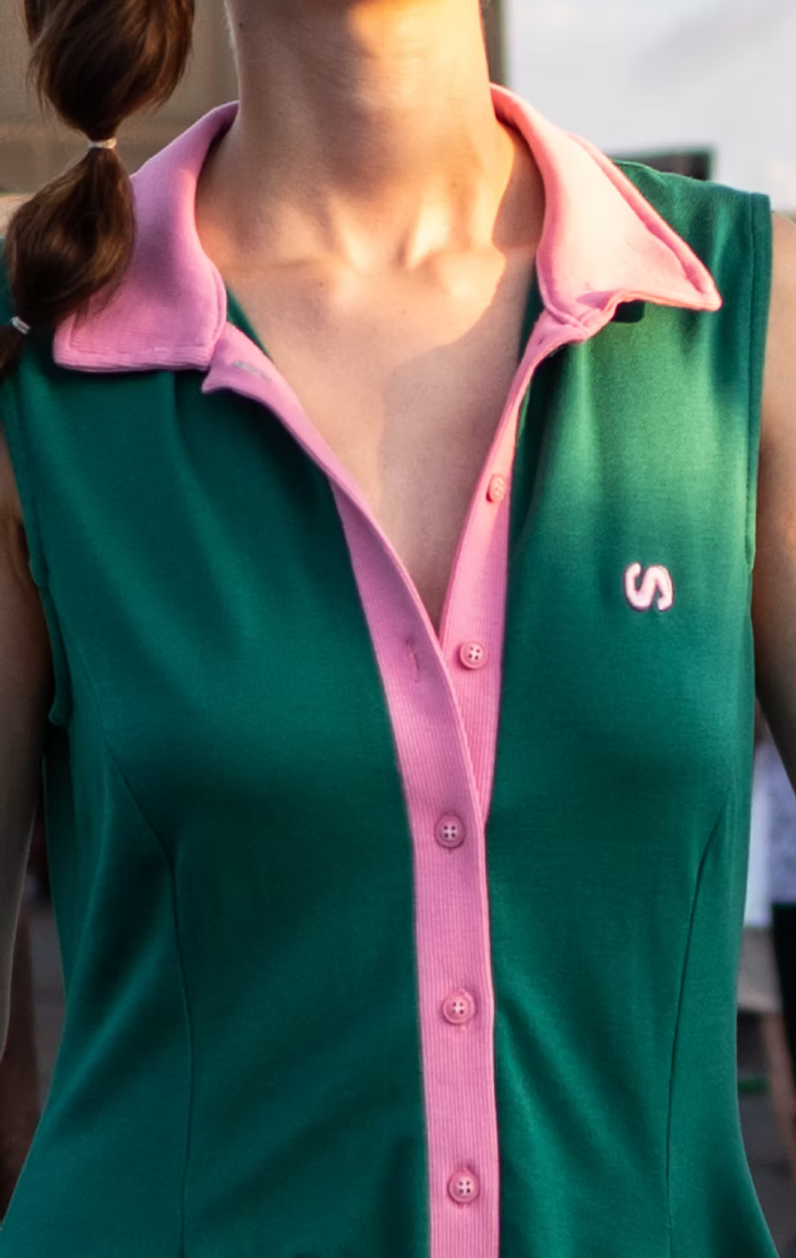 Green Dress Pink Logo – Runway Collection