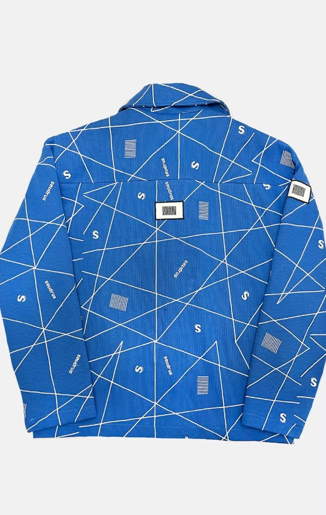 Unisex Embroidered Exist Blue Jacket - Runway Collection