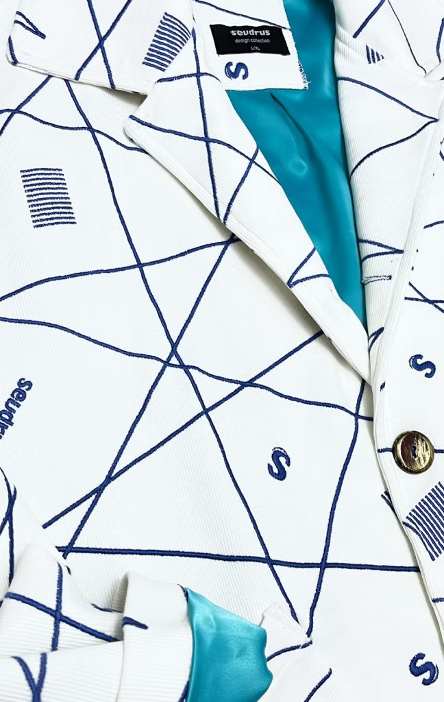 Unisex Embroidered Exist Jacket White - Runway Collection