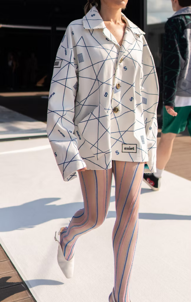 Unisex Embroidered Exist Jacket White - Runway Collection