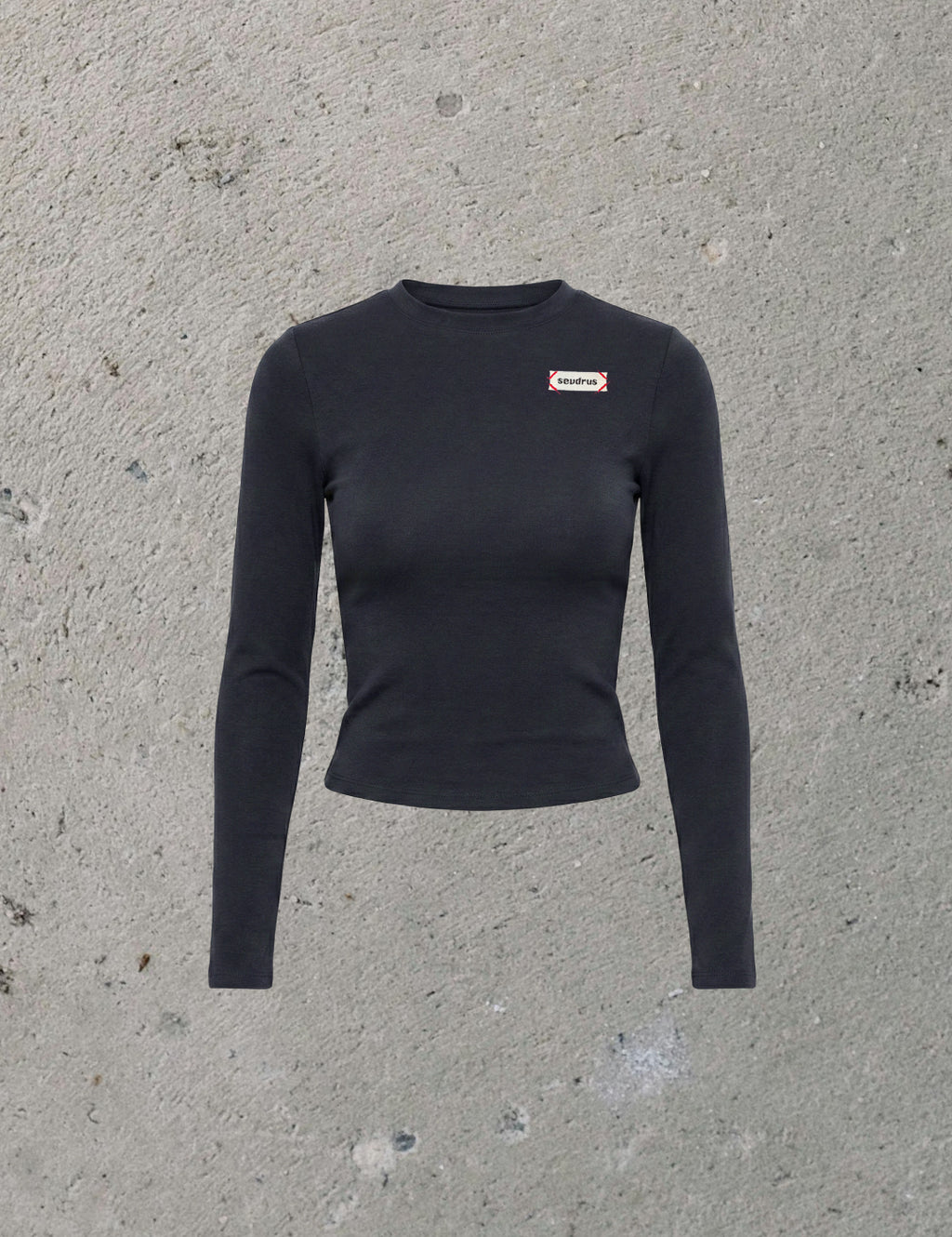 Dark Gray Ticket %100 Pamuk Uzun Kollu Fit Body