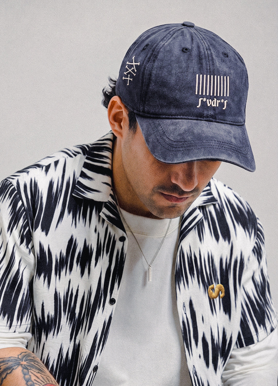 PRE ORDER - Barcode s*vdr*s Nakışlı Yıkamalı Mavi Unisex Şapka
