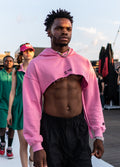 Pink Lines Crop Hoodie- Runway Collection