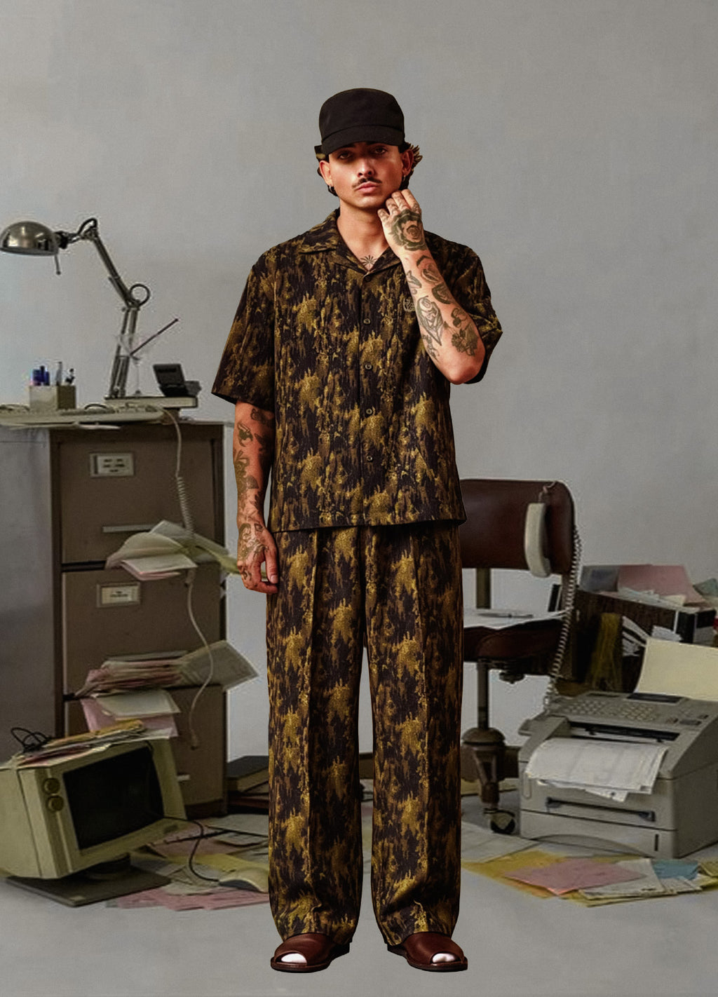 Nerve Satin Oversize Gömlek Pantolon Takım