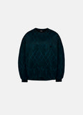 Unisex Monochrome Blue Nakışlı Sweatshirt