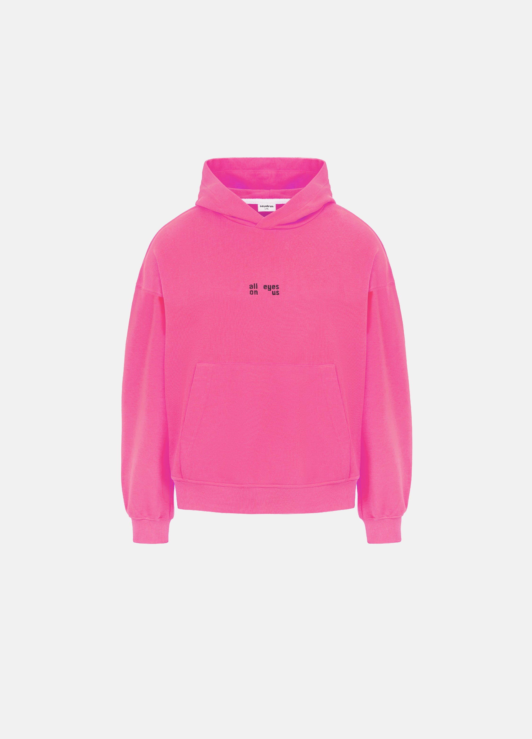 Unisex Pink Lines Embroidered Hoodie