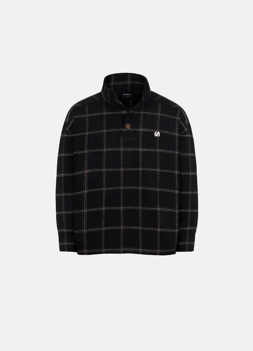 Unisex Charcoal High Collar Black Sweatshirt