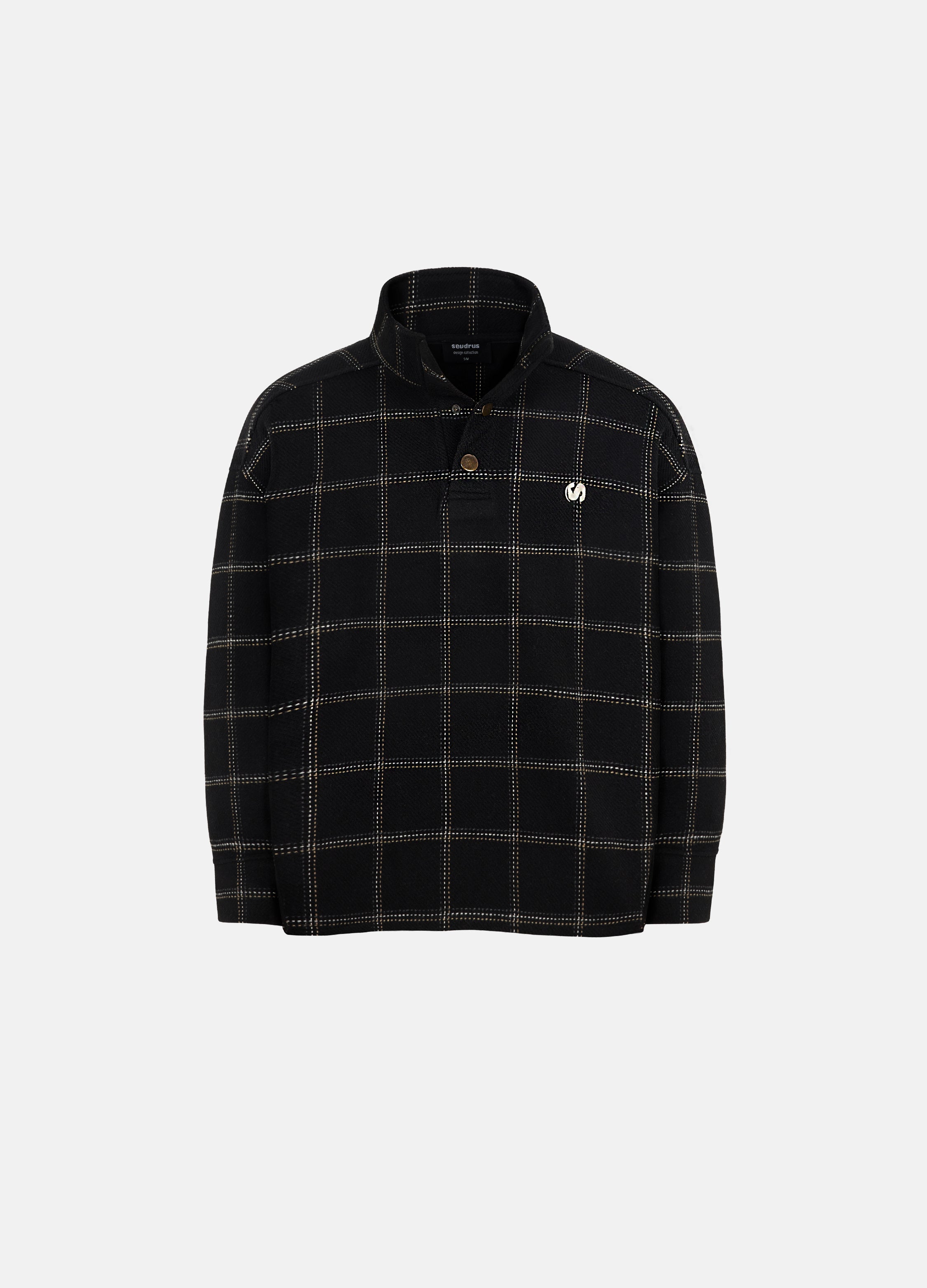 Unisex Charcoal High Collar Black Sweatshirt