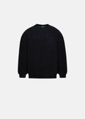 Unisex Black Symphony Siyah Üzeri Mavi Çizgil Nakışlı Sweatshirt