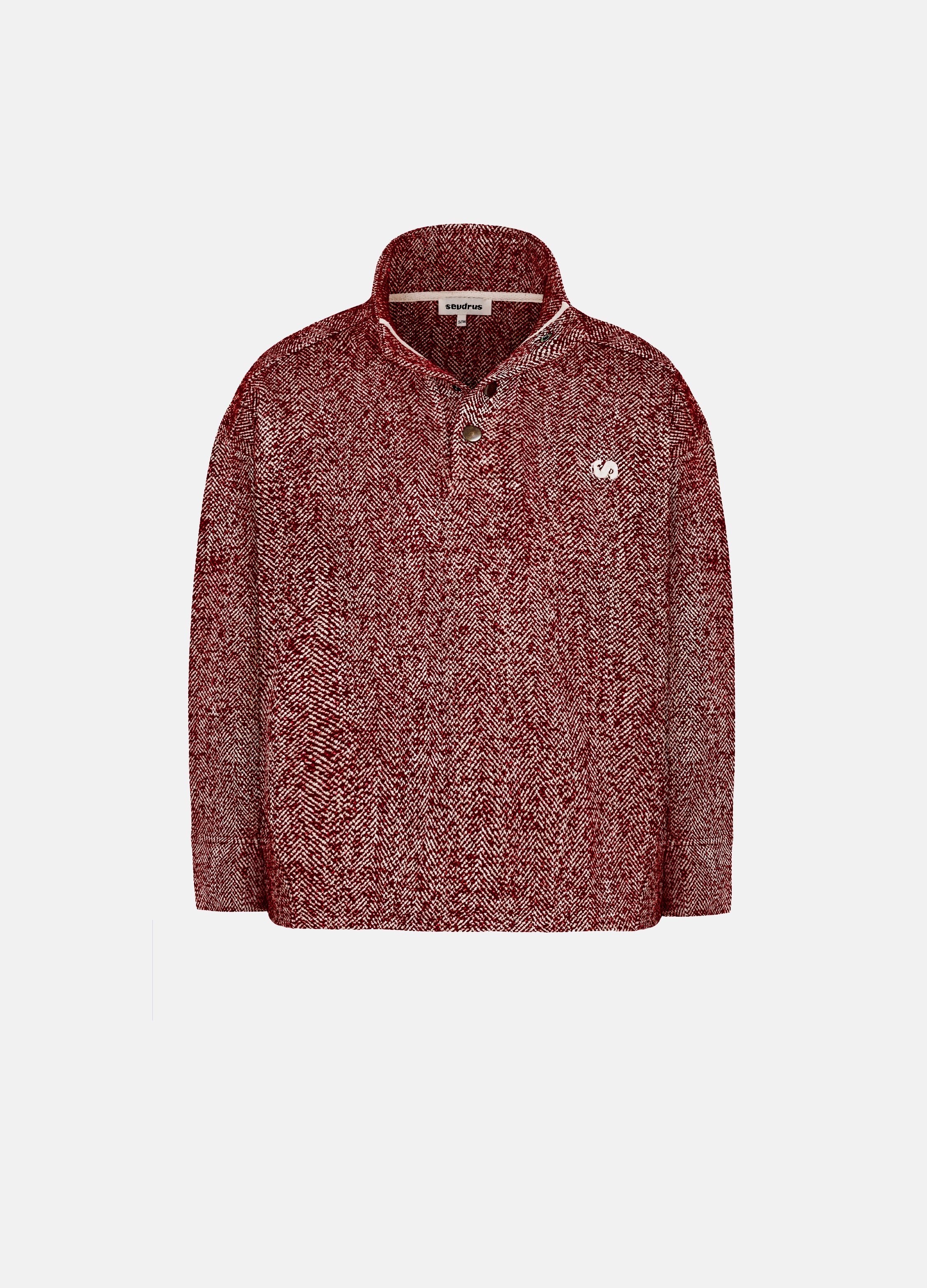 Unisex Garnet High Collar Wool Sweatshirt