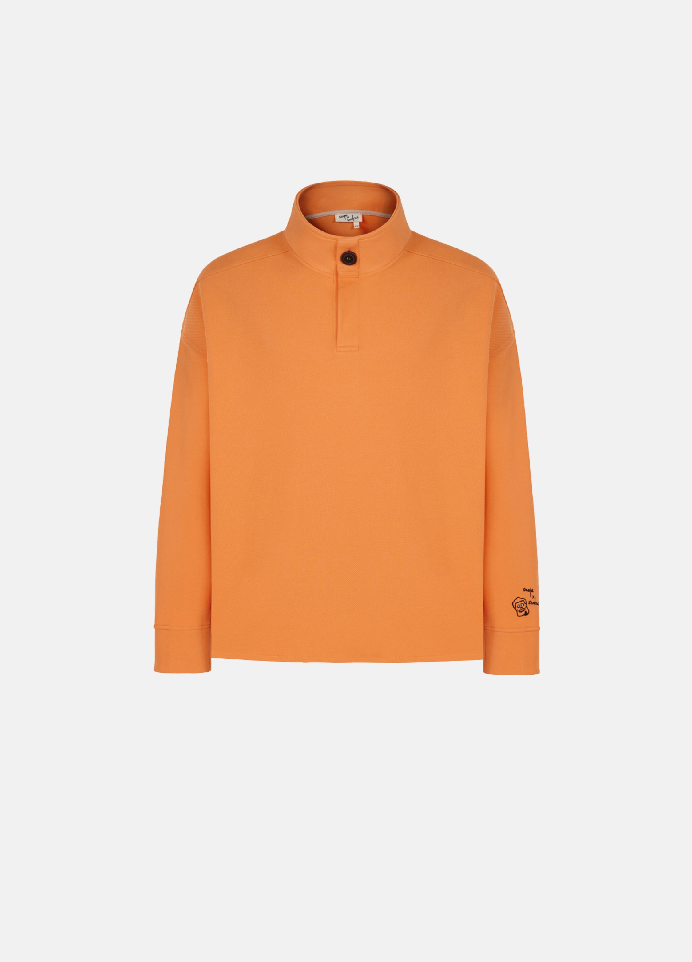 Unisex Orange High Collar Sweatshirt Scops x Sevdrus Collab