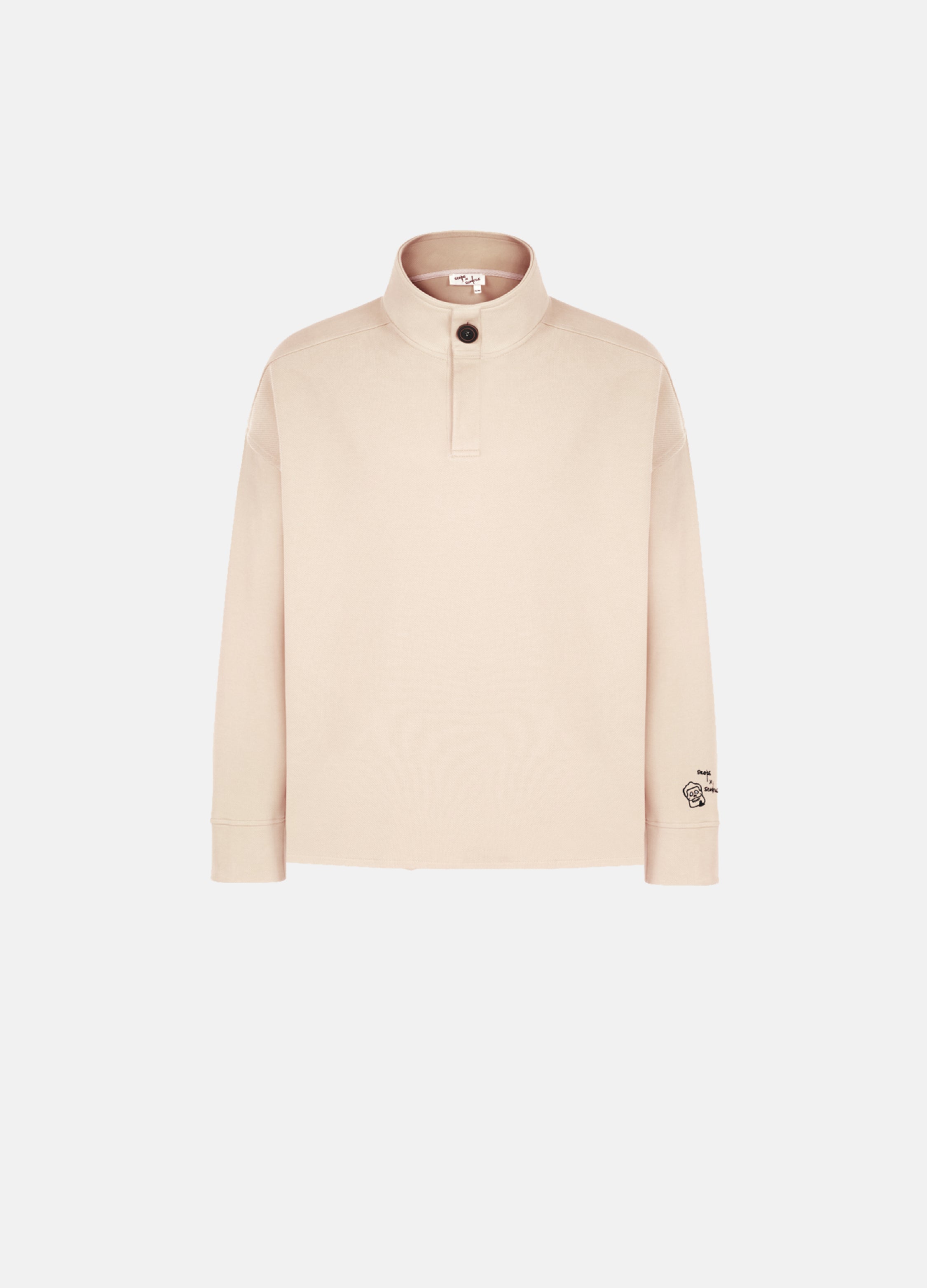 Unisex Cream High Collar Sweatshirt Scops x Sevdrus Collab