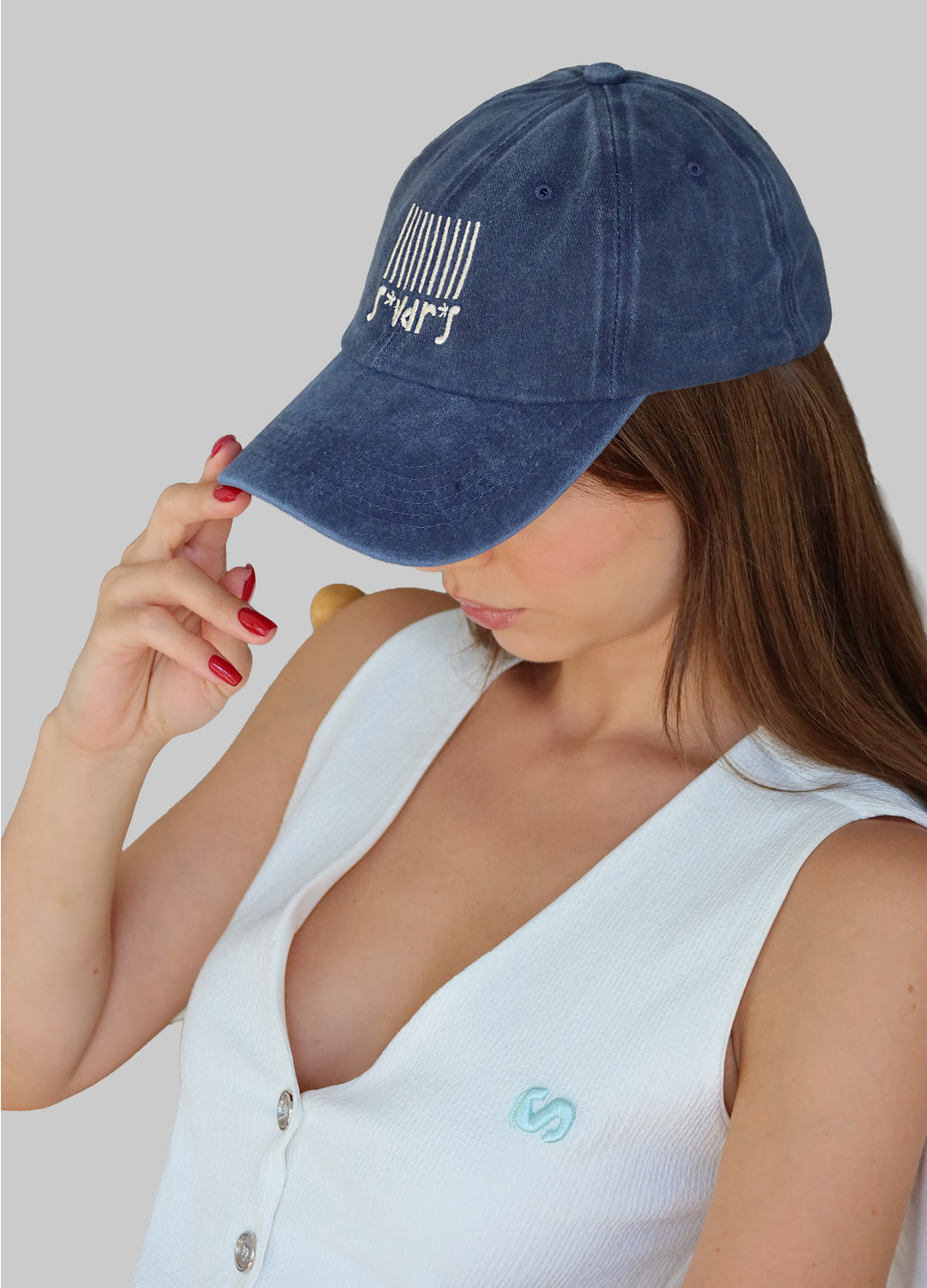 Marine Stitch Nakışlı Pamuk Astarlı Yazlık Beyaz Yelek Pantolon Takım