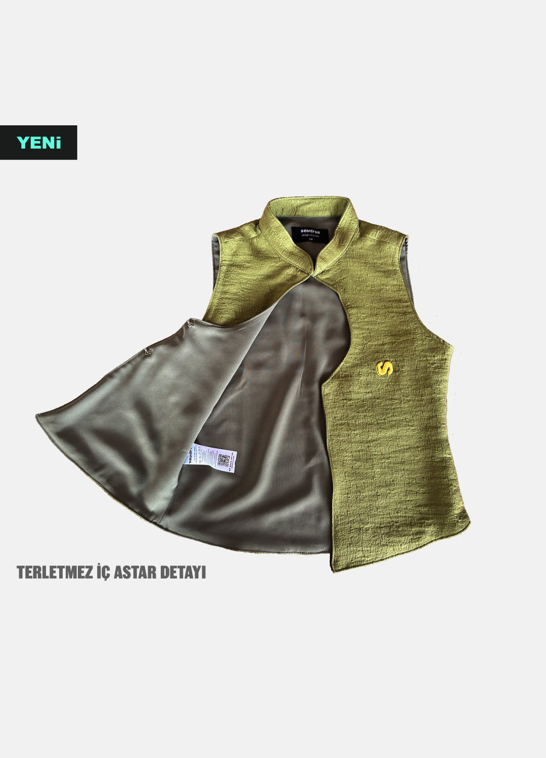 Moss Cutout Astarlı Yelek