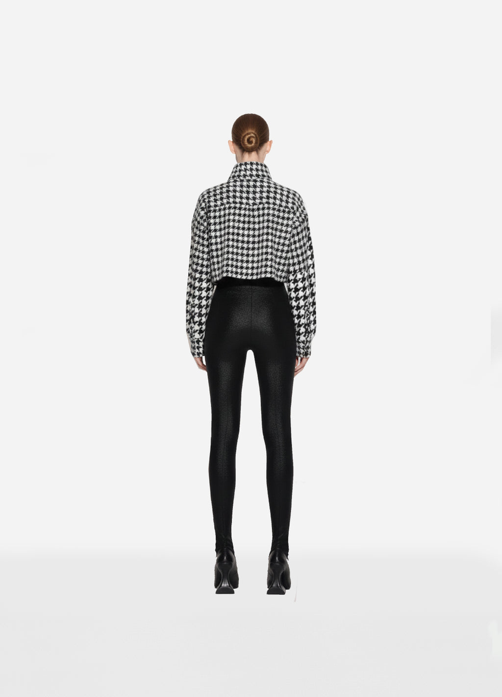 Shadow Ace High Collar Wool Crop Sweatshirt