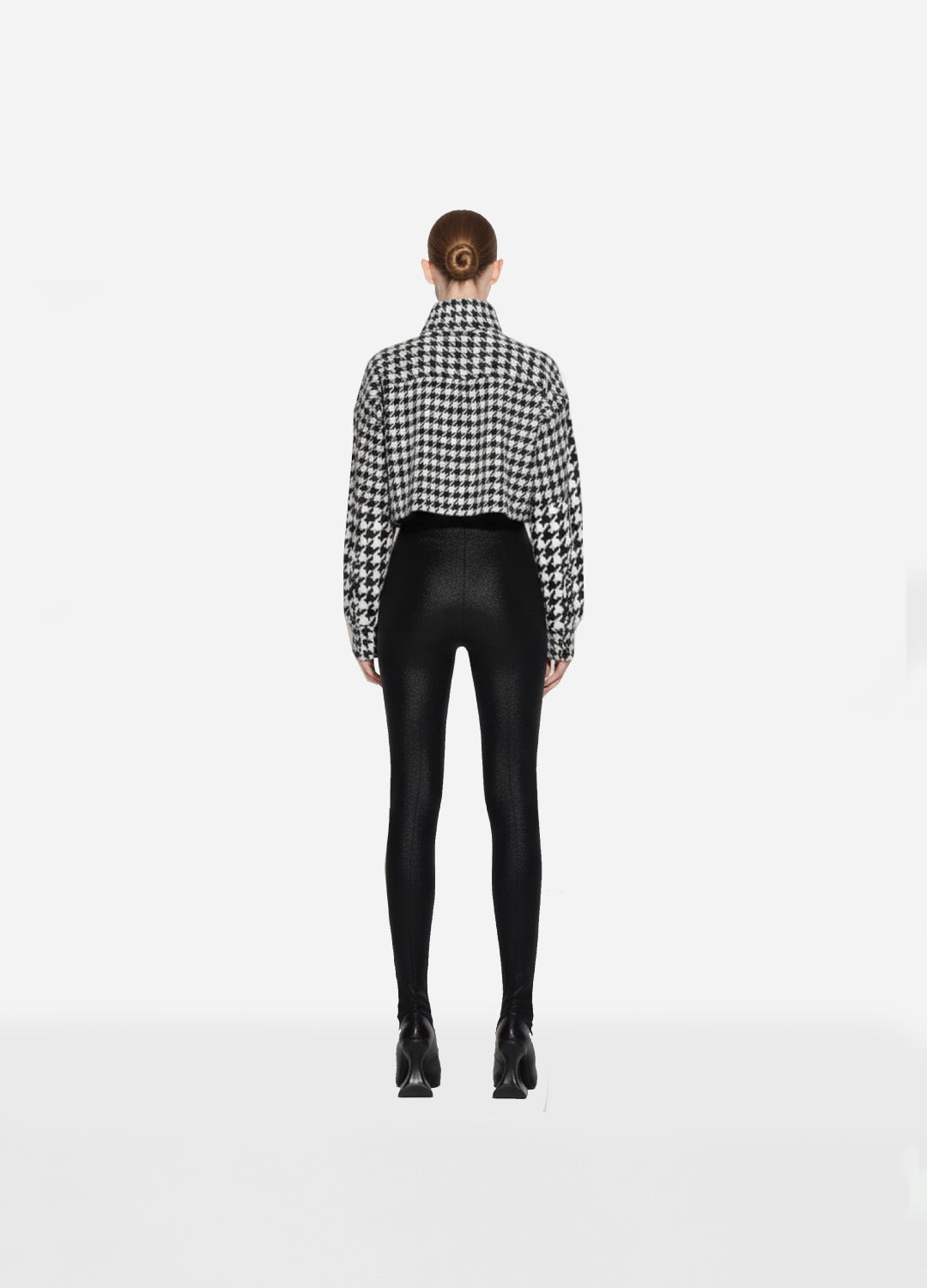 Shadow Ace High Collar Wool Crop Sweatshirt