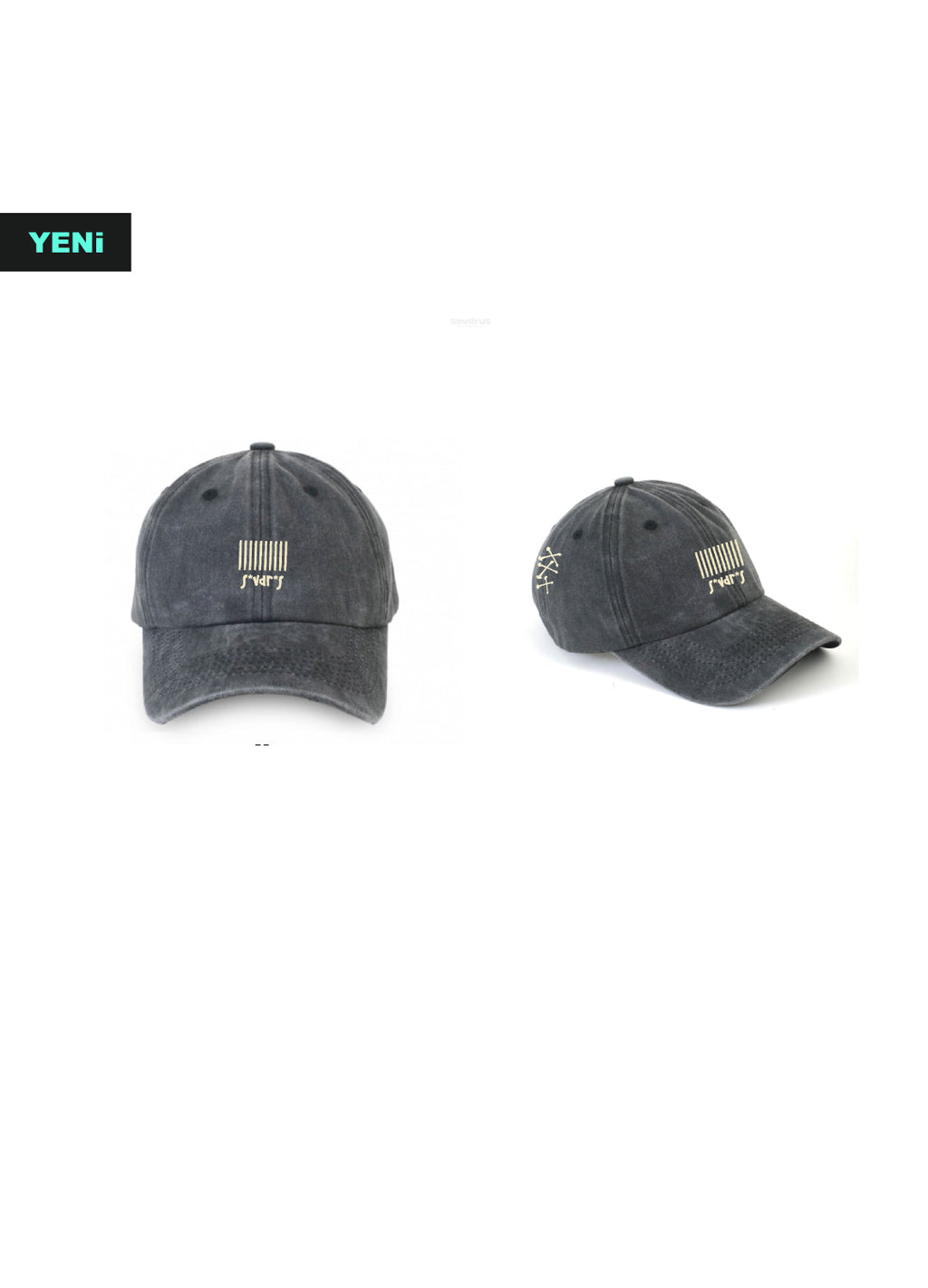Barcode s*vdr*s Nakışlı Yıkamalı Antrasit Unisex Şapka