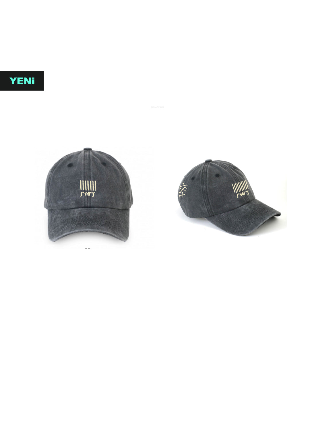 PRE ORDER - Barcode s*vdr*s Nakışlı Yıkamalı Antrasit Unisex Şapka