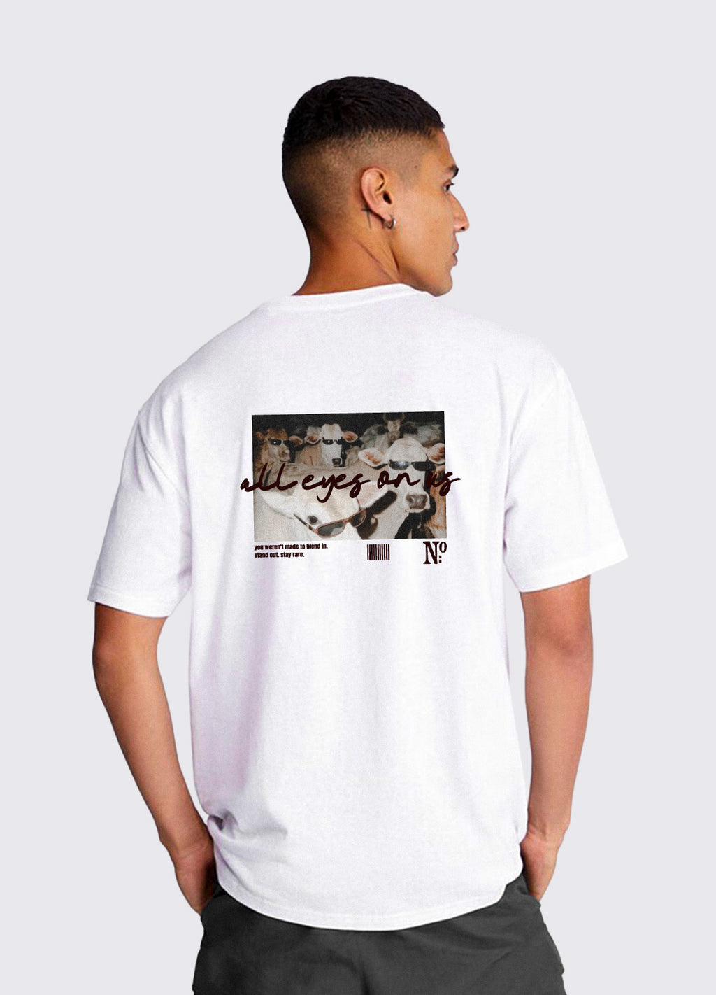 All Eyes On Us Baskılı Beyaz Regular T-Shirt