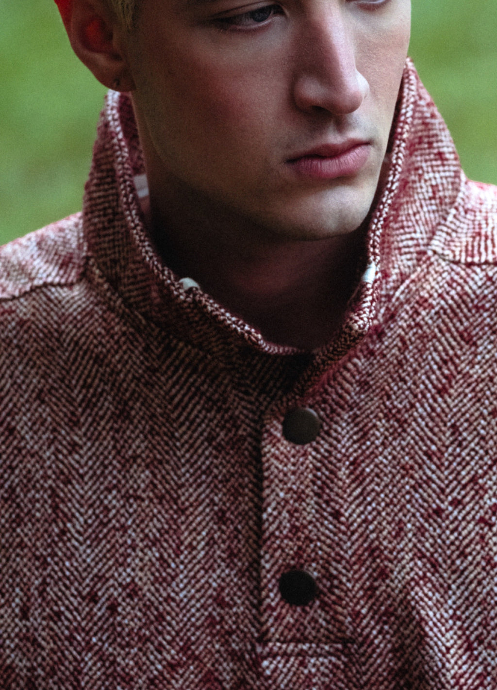 Unisex Garnet Dik Yakalı Yün Sweatshirt