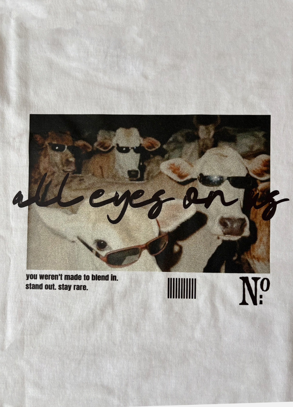 All Eyes On Us Baskılı Beyaz Regular T-Shirt