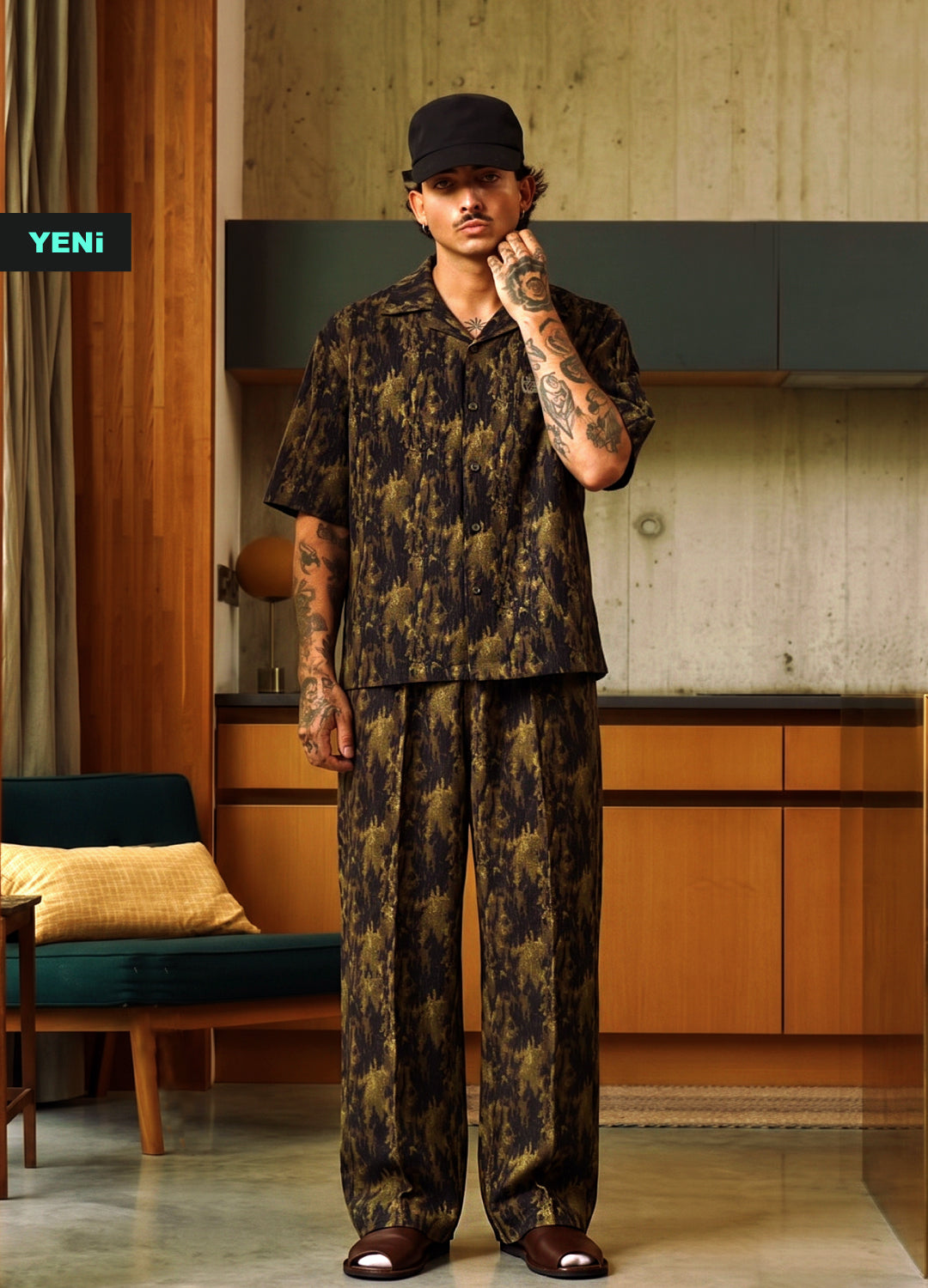 Nerve Satin Oversize Gömlek Pantolon Takım