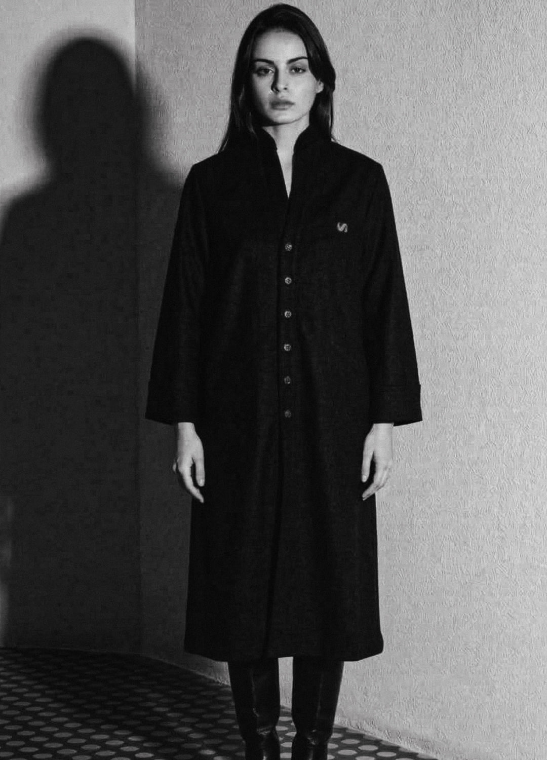 Effortless Logo Nakışlı %30 Yün Mor UZUN Hırka