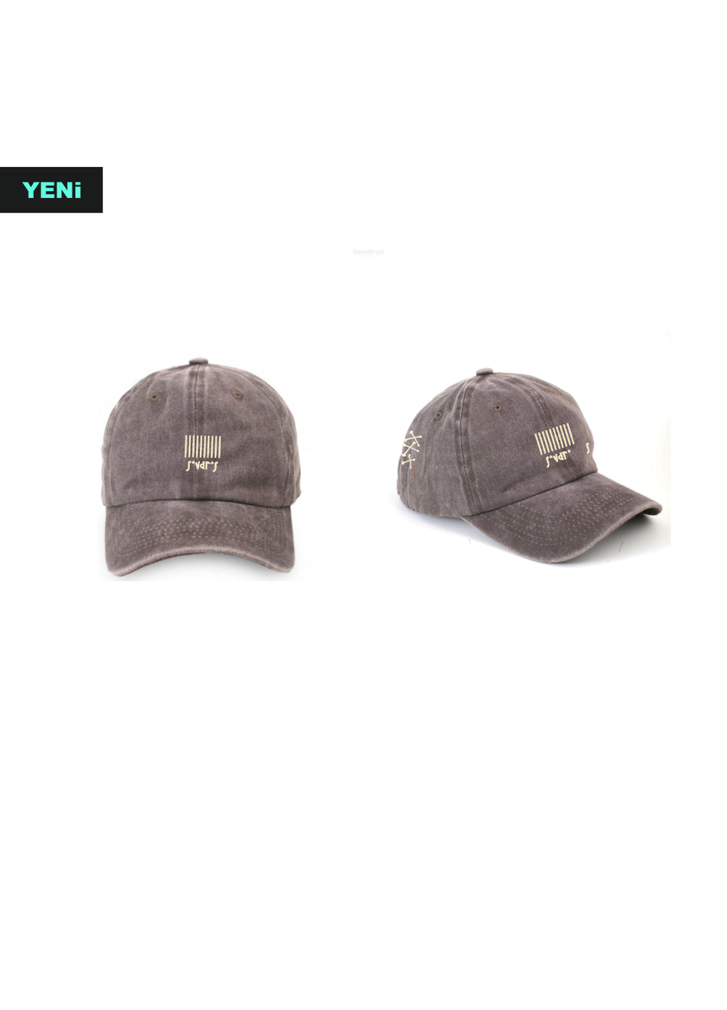 PRE ORDER - Barcode s*vdr*s Nakışlı Yıkamalı Kahverengi Unisex Şapka