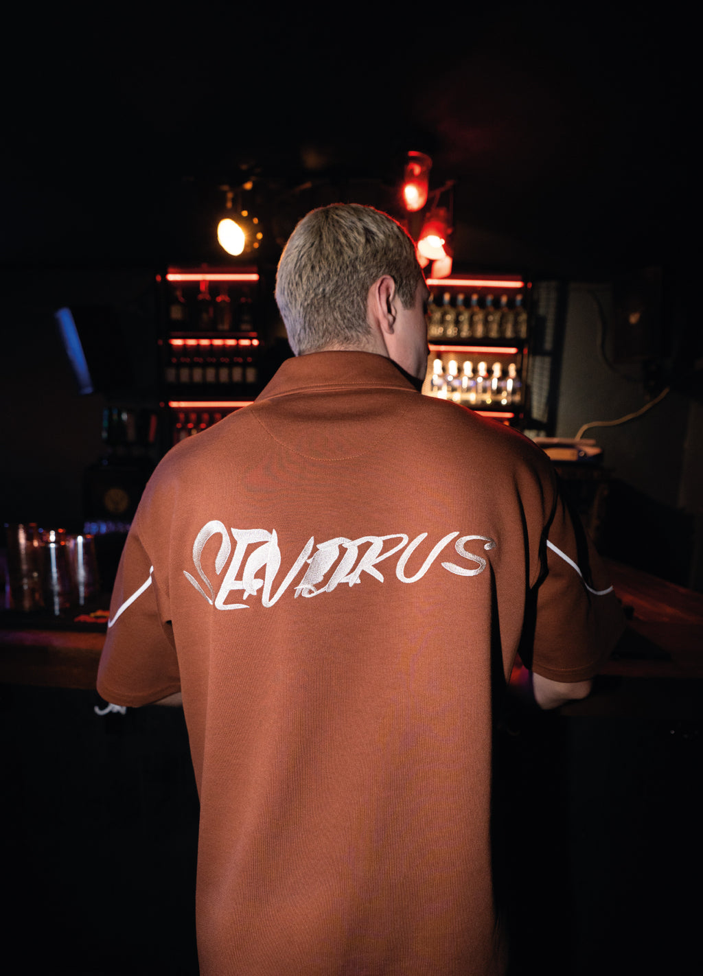 Unisex Polo Neck Brown T-Shirt 02