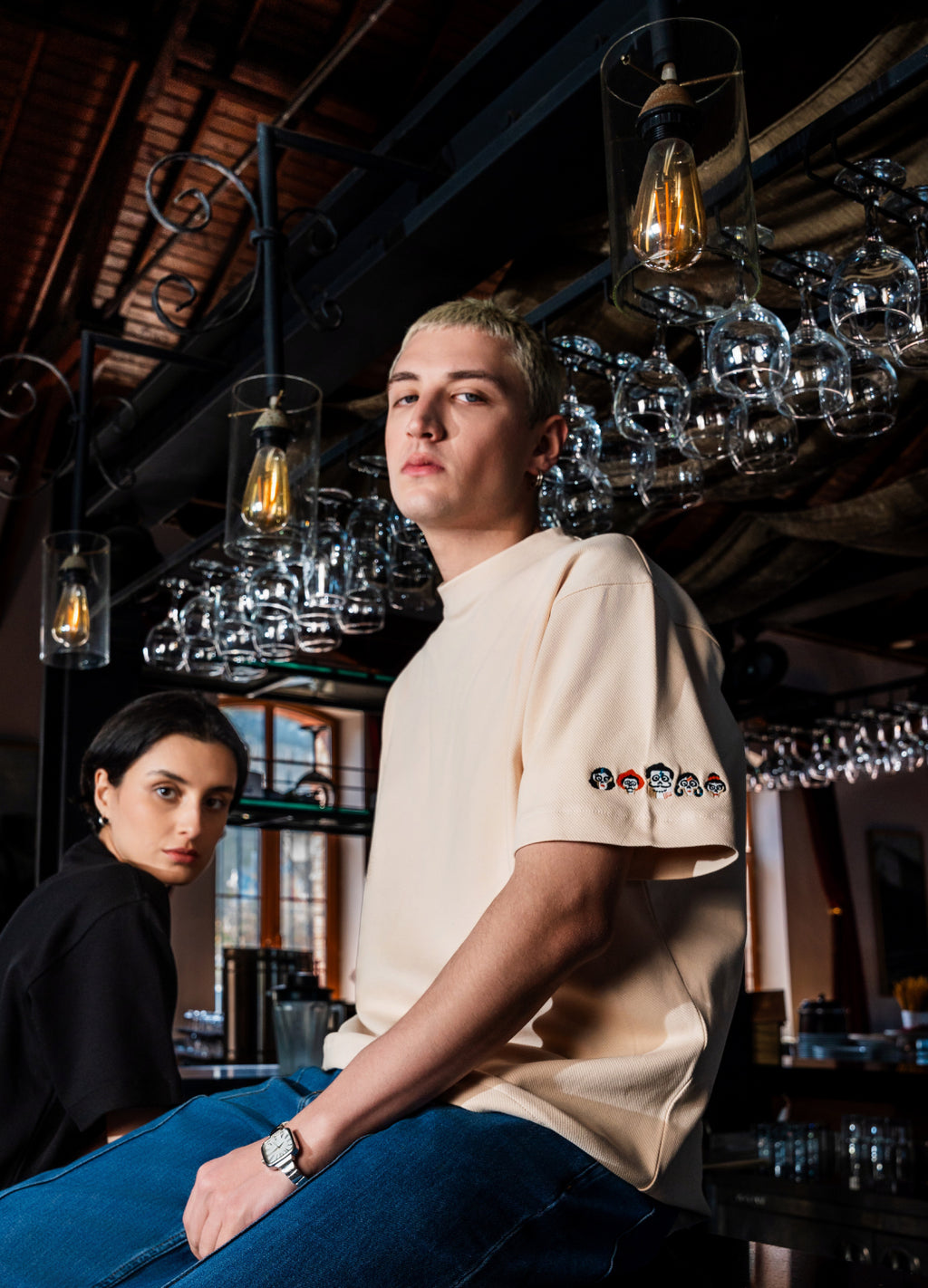 Unisex Cream T-shirt Scops x Sevdrus Collab