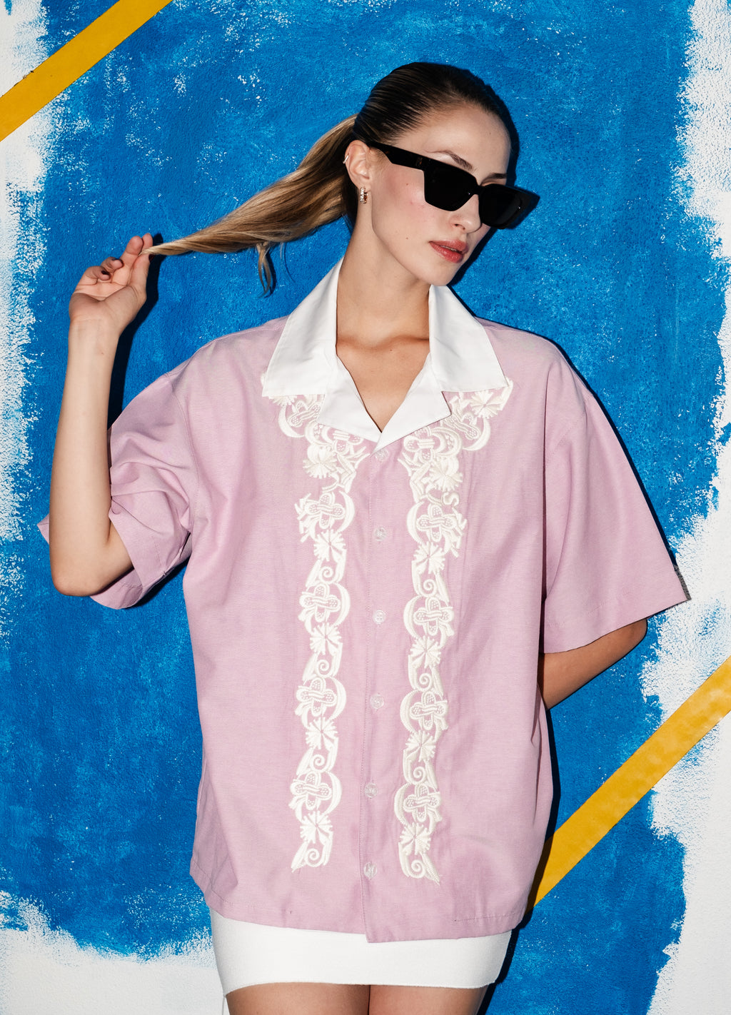 Unisex Embroidered Pink Shirt 010